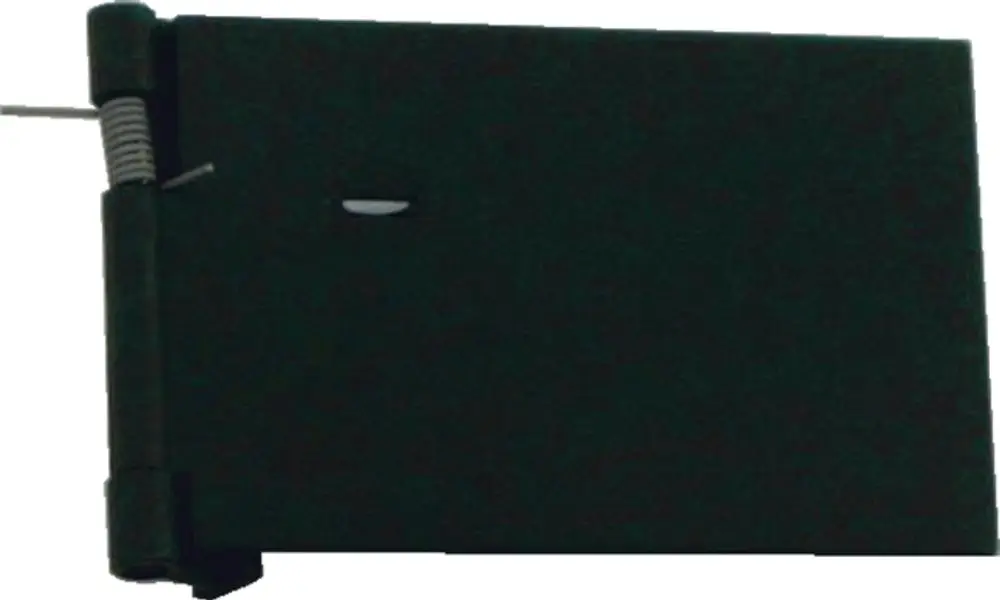 Luftklappe von Wolf, schwarz, mit Federmechanismus und Scharnier, auf einer weißen Oberfläche abgebildet.